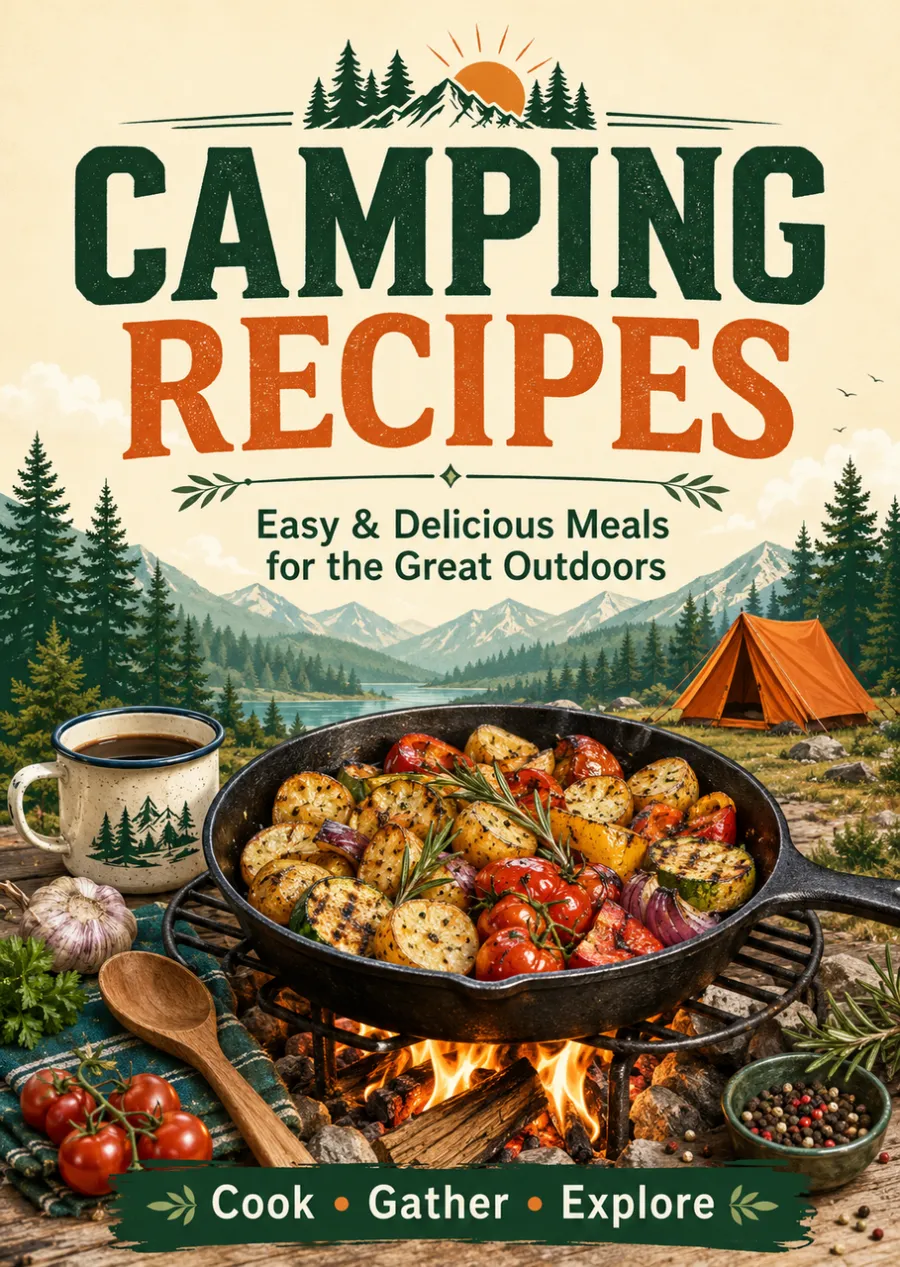 Camping Recipes Cookbook for Beginners – Easy Campfire, Grill & Foil Packet Meals with Simple Ingredients, Quick Prep and Easy Cleanup for Tents, RV Trips, Picnics & Family Adventures